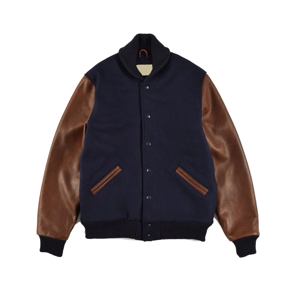 Кожаная одежда с длинным рукавом и шерсти; Университетская куртка Buffalo