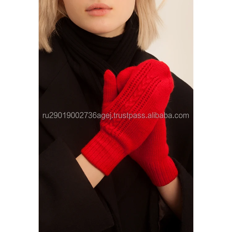 Top quality knitted mittens for winter historical hand crafts of Orenburg from manufacturer down knitwear