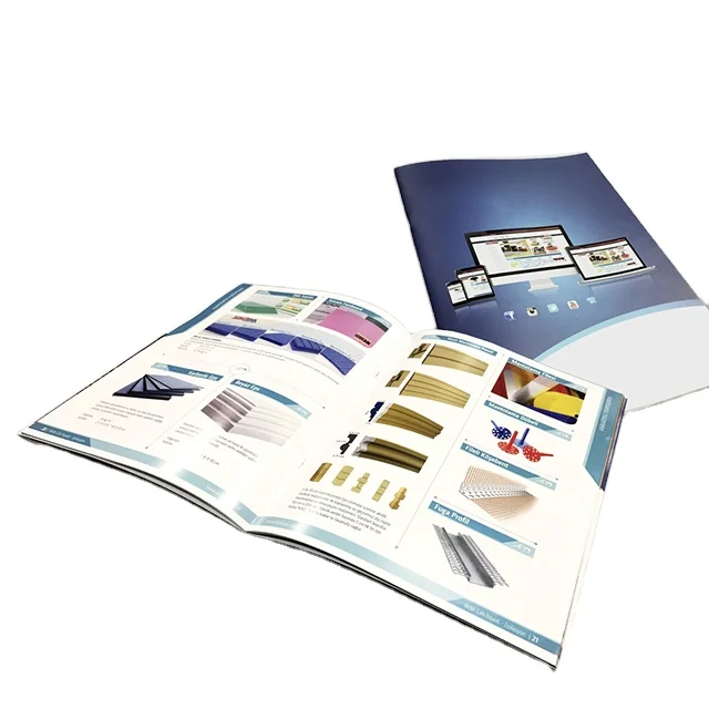 Fast Shipping 80p A4 210 297 mm High Quality Product Catalog Printing Thin Inside Paper Soft Cover Book Brochure Flyer Printing