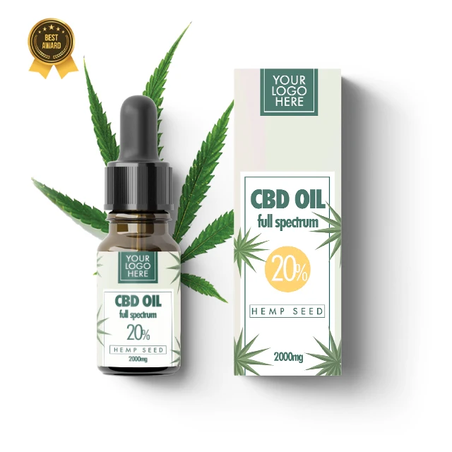  Масляные капли CBD полный спектр 20% - 2000 мг натуральная конопляная добавка для здоровья масло OEM индивидуальная Настройка вашего