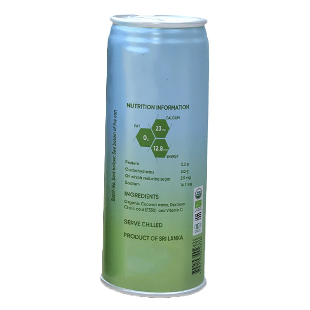 Wholesale Best Supplier 100% Natural Organic Low Sugar Content 250ml canned Packaging Fresh Coconut Water from Sri Lanka