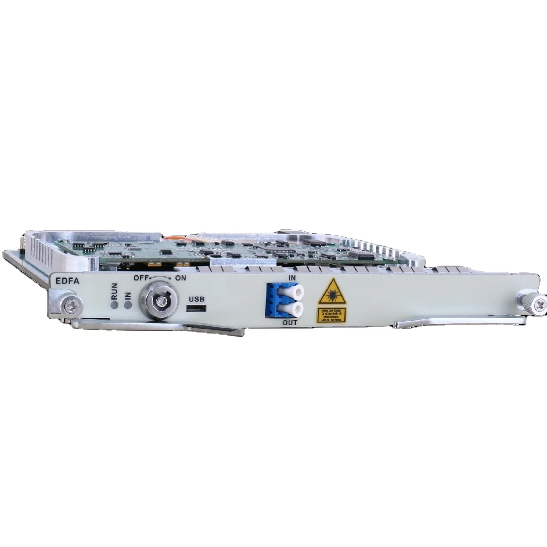 Hot swap DWDM optical amplifier EDFA board card with integrated chassis