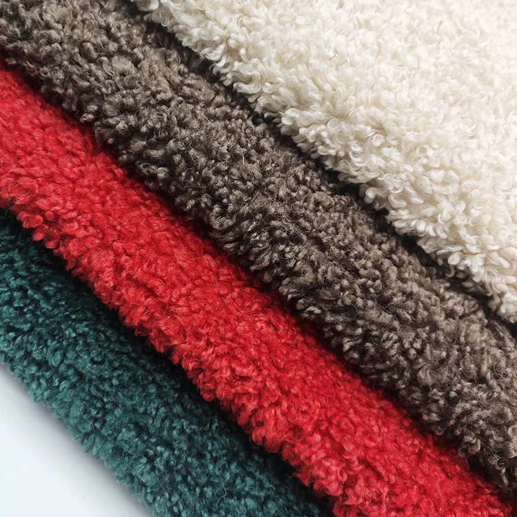 Spot 450g polyester warp knit Mongolian fleece Ladola knit plush home textile carpet fabric