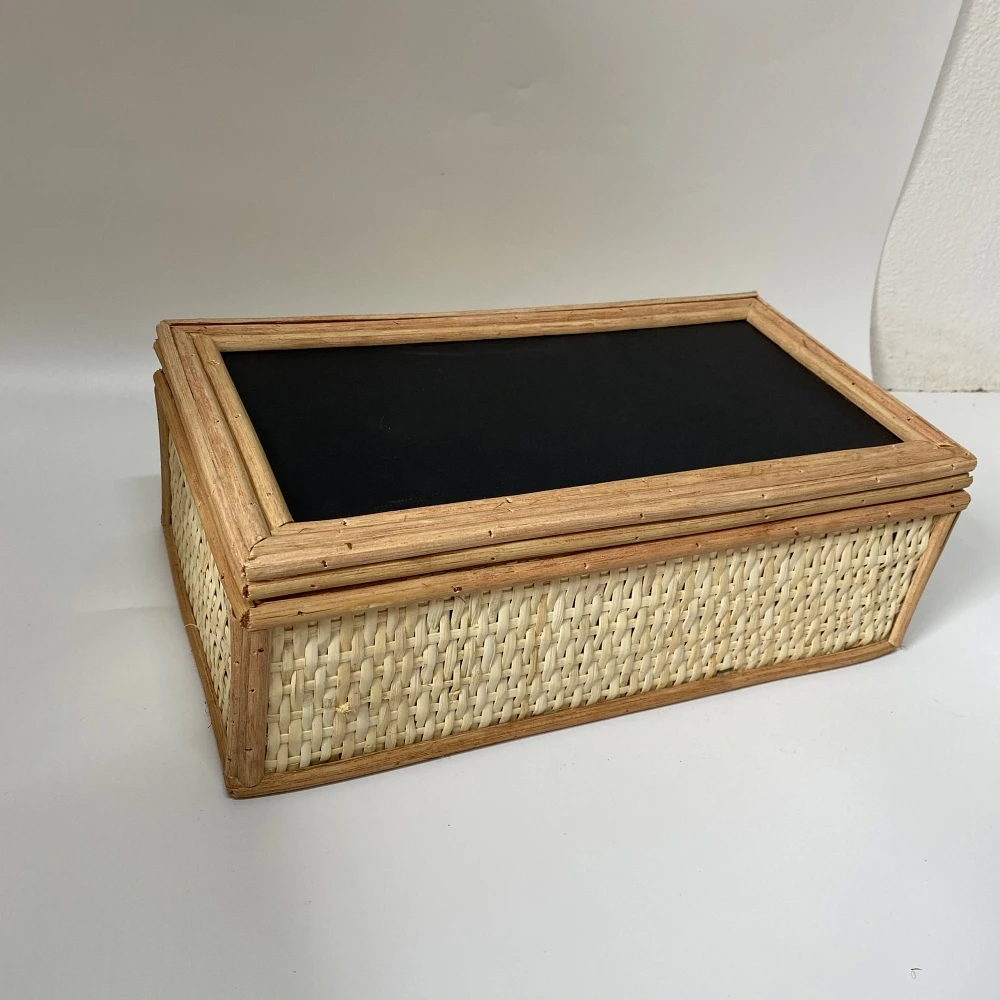 Top Quality Rattan Make up Basket With Mirror Inside -  Set 2 pieces Eco Friendly Basket For Picnic, Makeup Tool, Multifunction