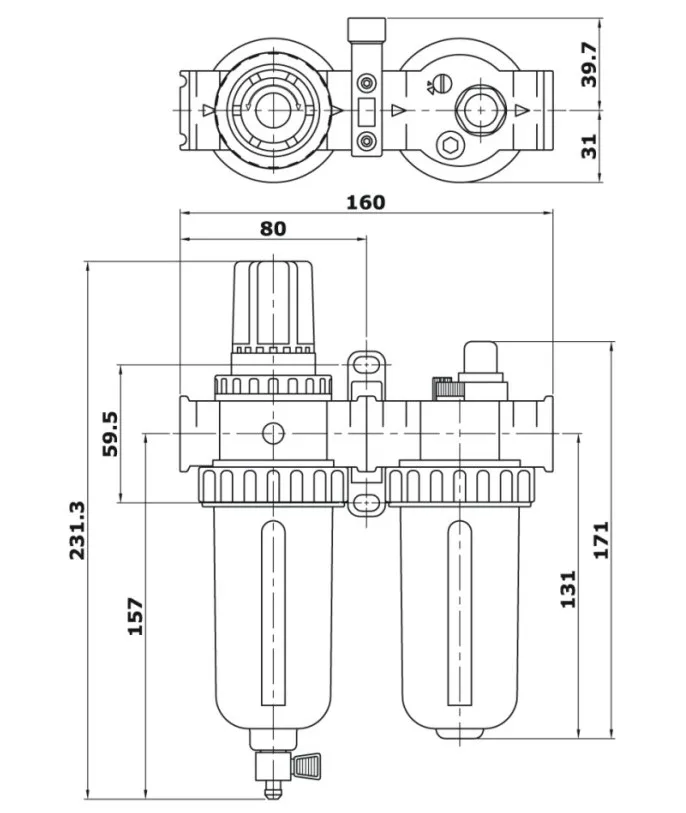 THB FRL UNITS Filter+Regulator+Lubricator filter dryer frl