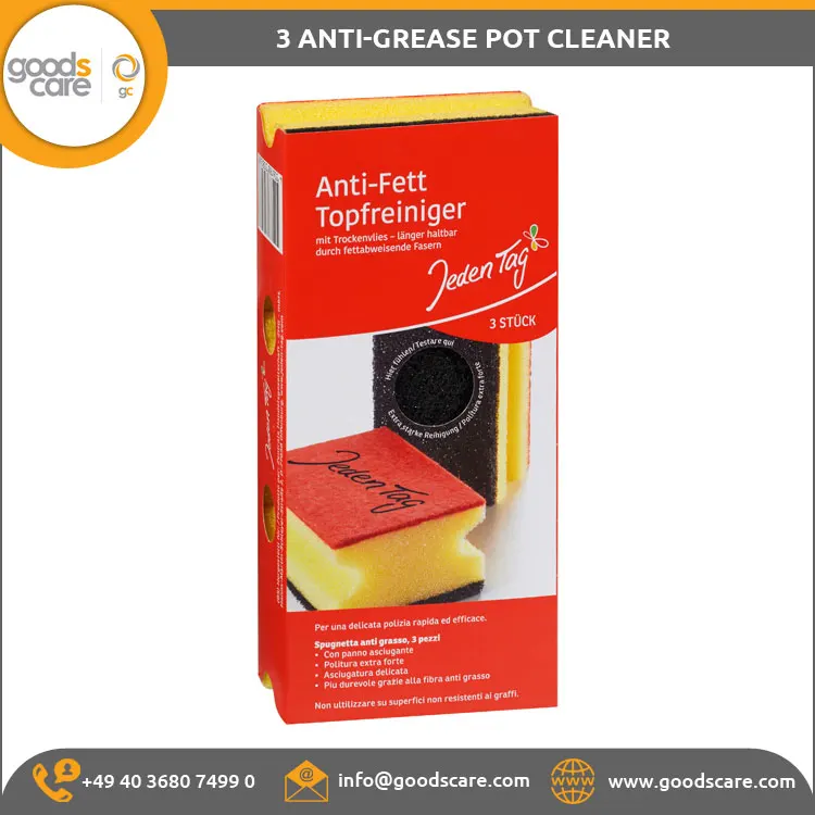 High Quality Private Label Cleaning Brush 3 Anti-grease Pot Cleaner Made in Germany