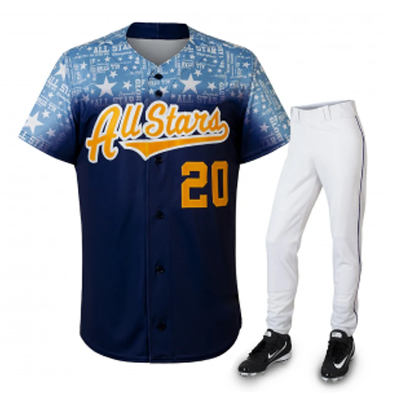 
custom design team cheap Striped pattern baseball jersey uniforms sets Full Button Slim Fit Pant 
