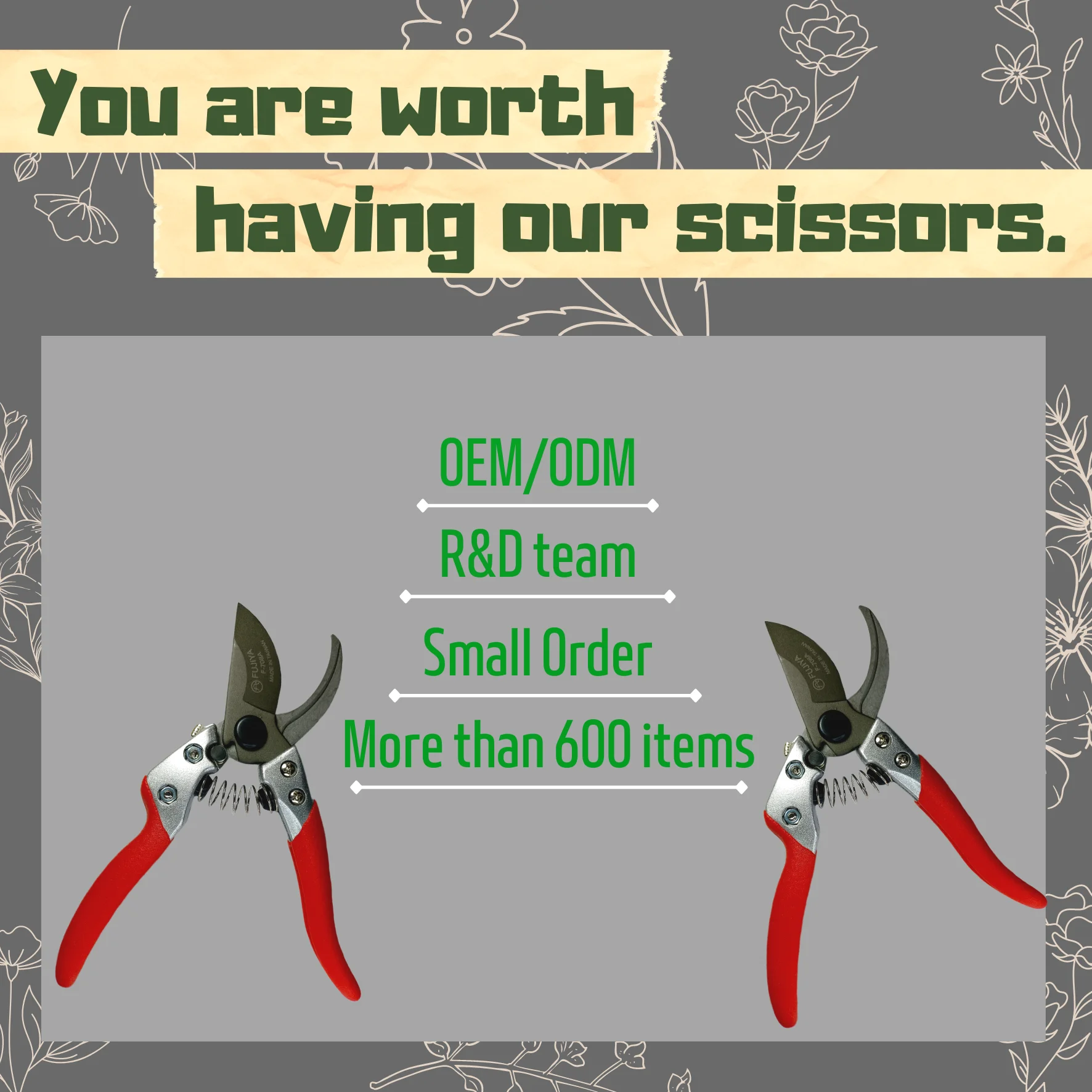 FUJIYA Brute Force Scissors for the branches and plant