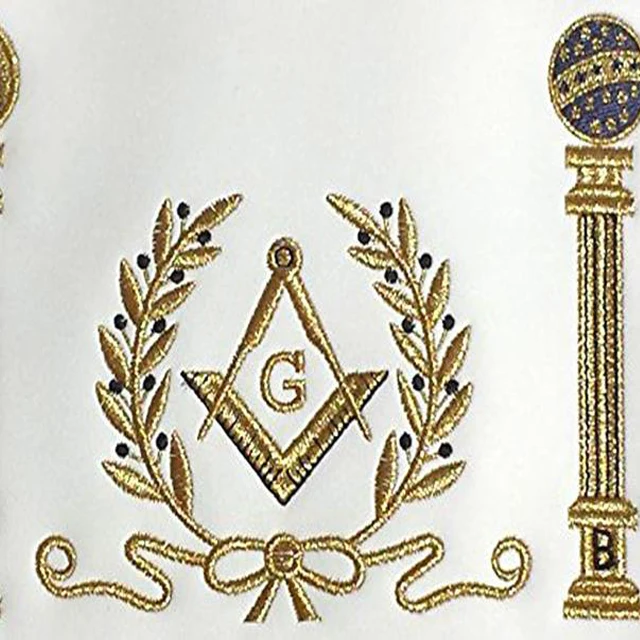 Masonic Master Mason Machine Embroidery Apron Freemasons Apron Wholesale Product