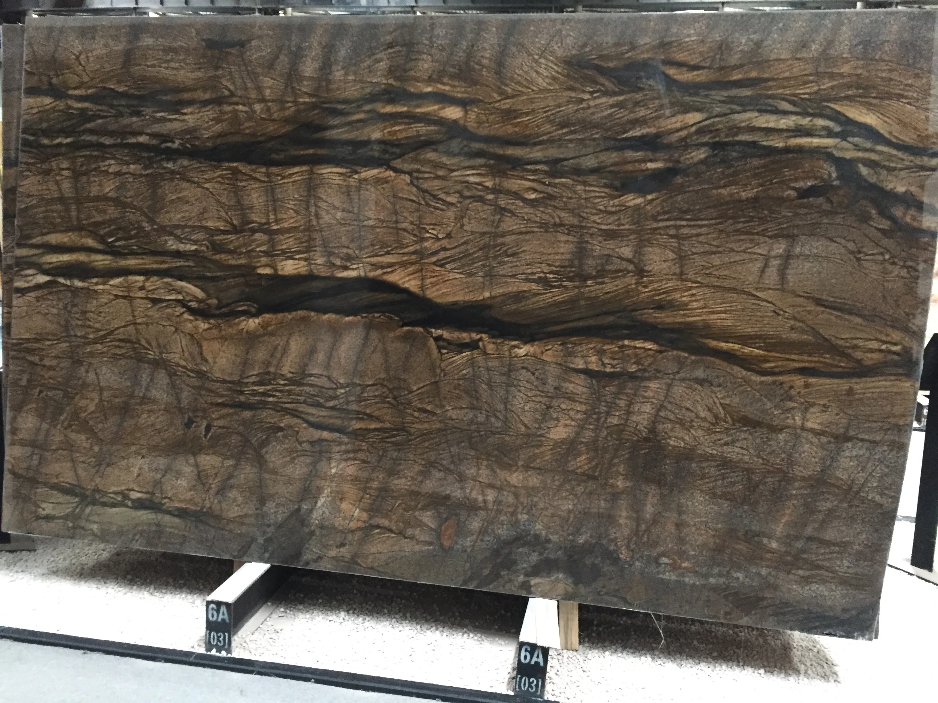 Shangrila Brown Wood Granite Slabs