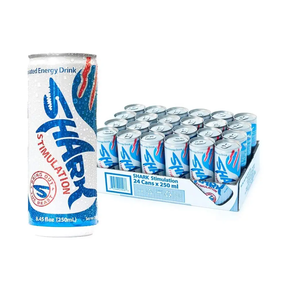 
Shark Energy Drink 250 ML cans for export 