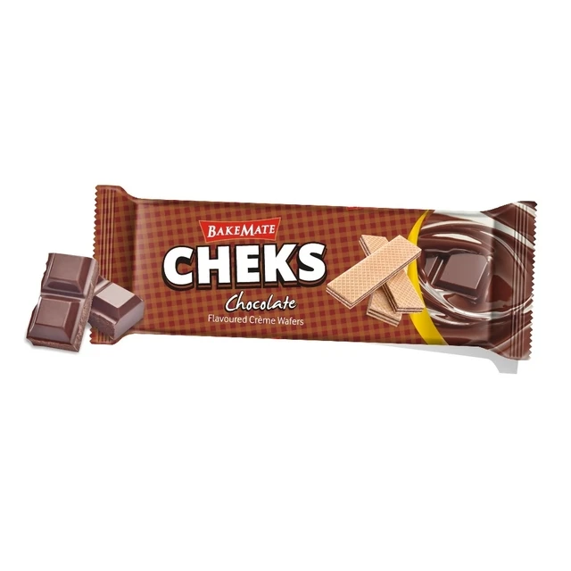 Dark Chocolate flavored cream wafers Cheks chocolate wafer biscuit 100g at whole sale price
