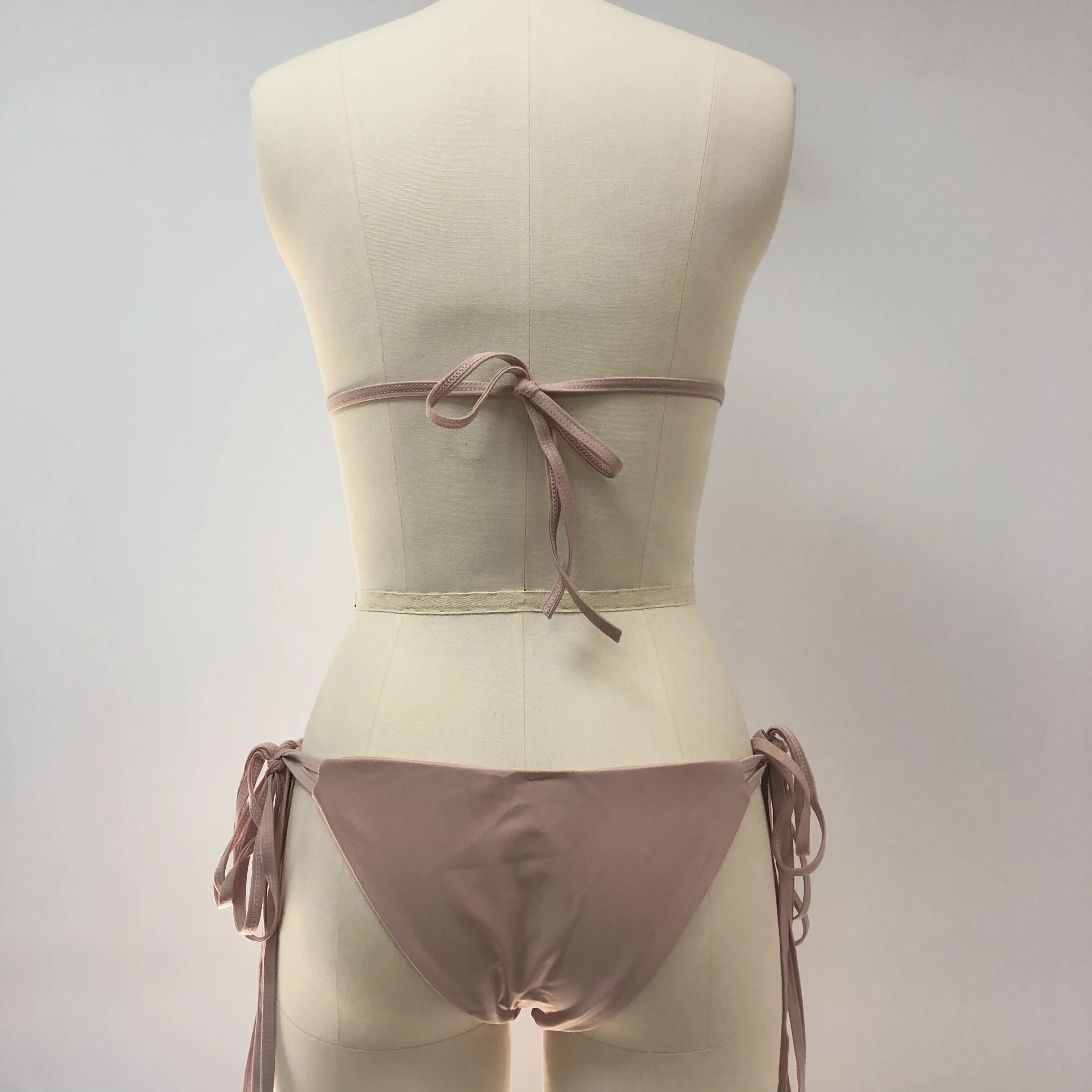 Custom New Sexy diamond lace flesh-colored boutique bikini Crystal Bikinis Luxury Halter Swimwear