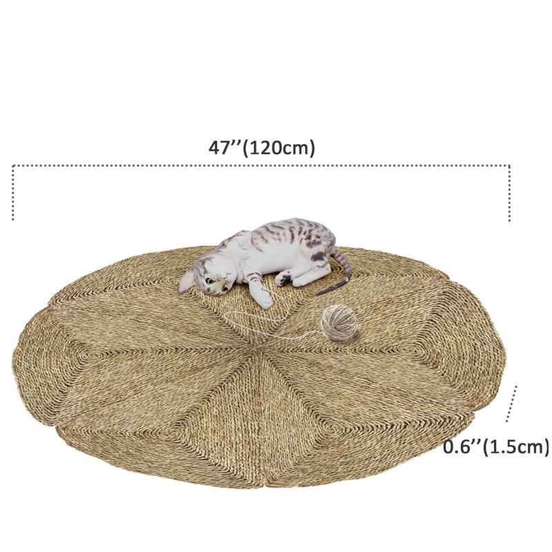 Modern Design Handmade Star-Shaped Woven Seagrass Rugs for All Rooms Anti-Slip Circular Natural Wicker Rugs for Bohemian Decor