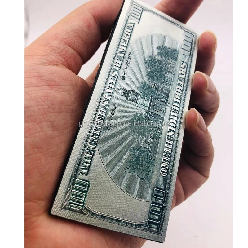 100% Custom Logo 100 US Dollar Bill Money Fridge Magnet Gift Double Sided Magnet Foil Fridge Magnets Souvenir