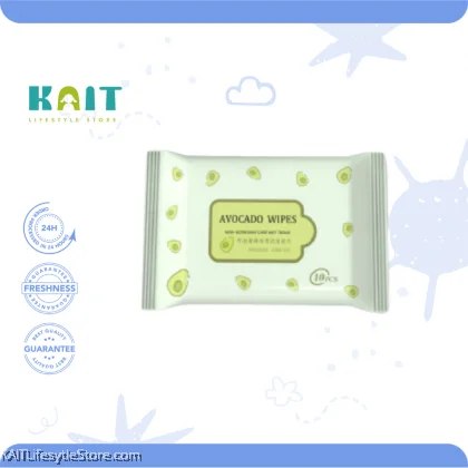 Avocado Supplier KAIT Mini Wet Tissue Scent/ Fruit Scent Baby Wet Tissues Malaysia Cleaning 13.5cm X 2cm X 7.5cm