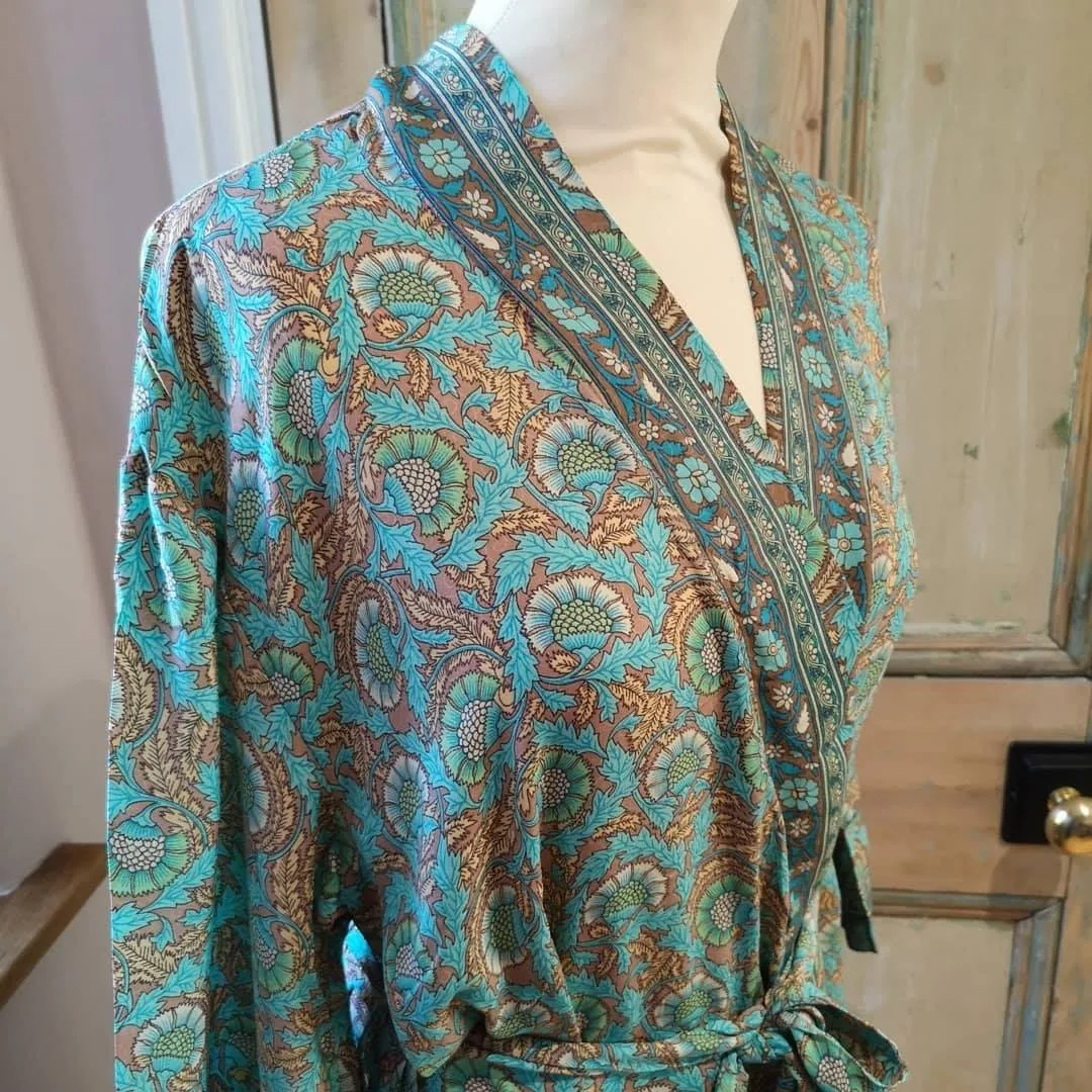 Luxurious Women silk dressing robes for  Bride squad gown Bridesmaid Gown Robe night one piece dress v neck kimono