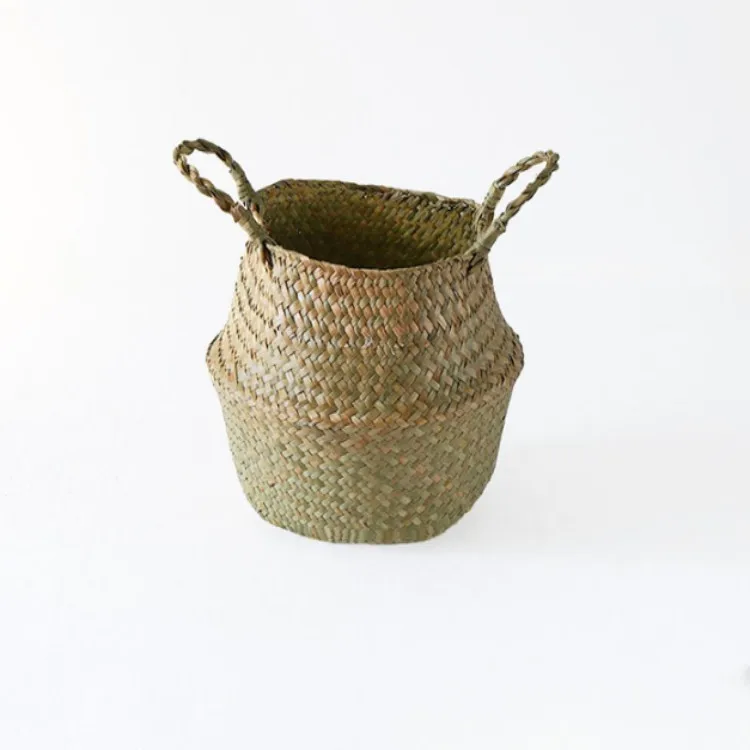 Wicker Belly Basket Vietnam Manufacturer Wholesale OEM Seagrass Woven Plants Basket Laundry Picnic  Storage Basket