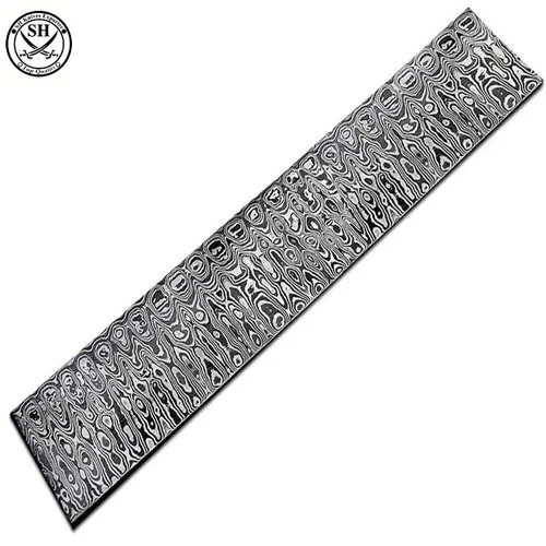custom handmade Damascus steel billet bar for knife making Ladder Pattern