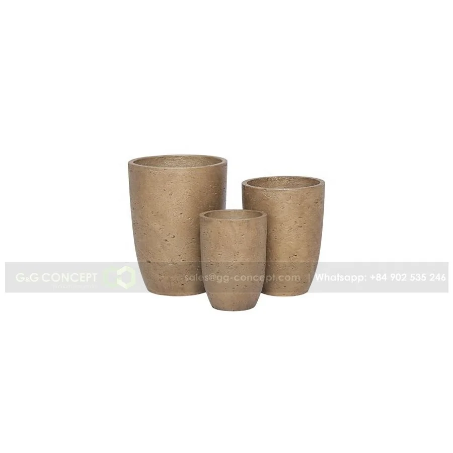 Round Light Cement Pot S3/ Grey Round Cement Pots/ Manufacturer Of Cheap Cement Plant Pot