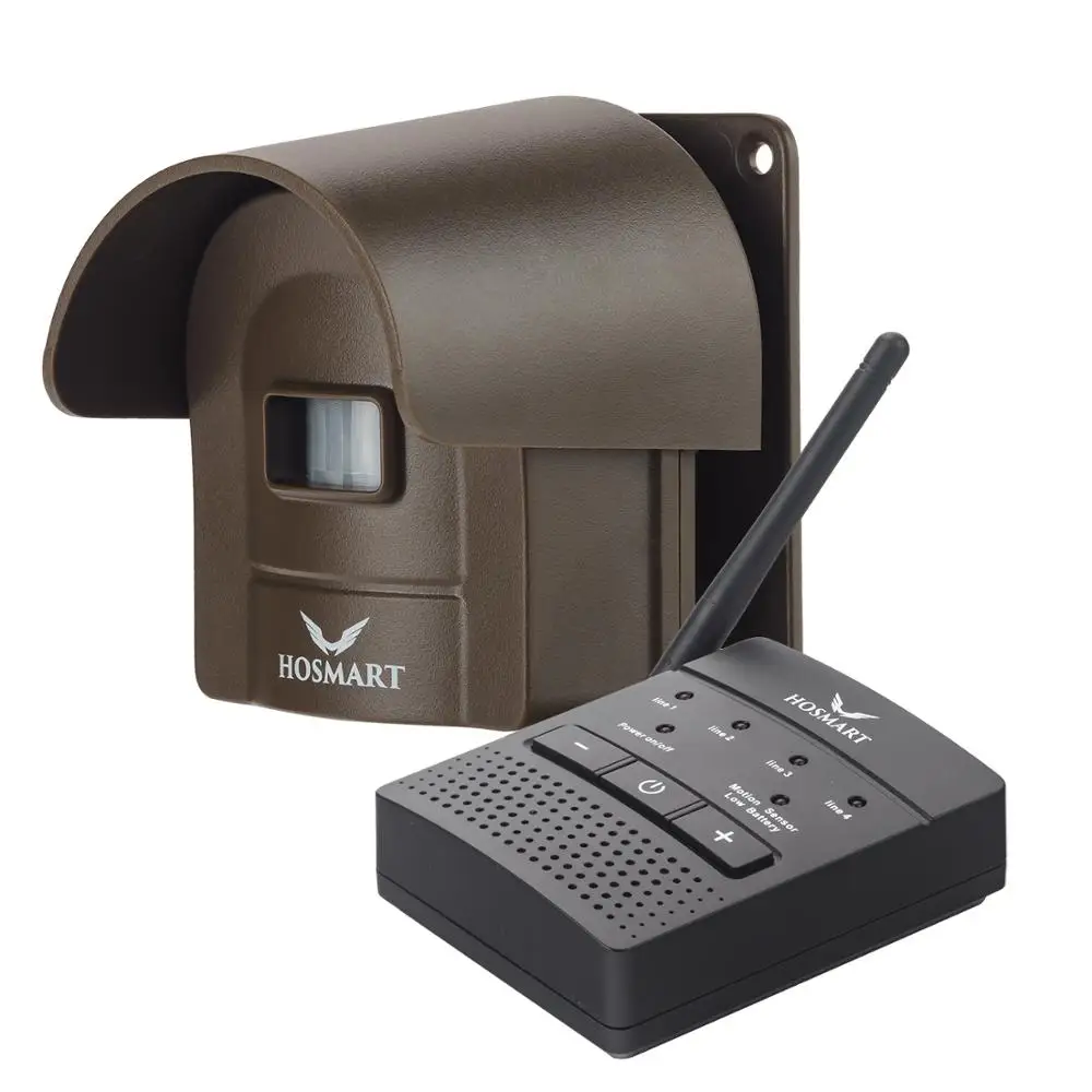 Hosmart 1/2 Mile Rechargeable Driveway Alarm Weatherproof Security Outdoor Motion Sensor