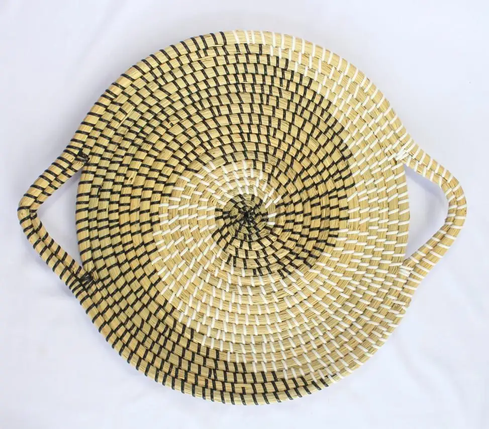 Decorative Hanging Wall Seagrass Plate/ Hand Weaving Wall Basket Hanging Decoration