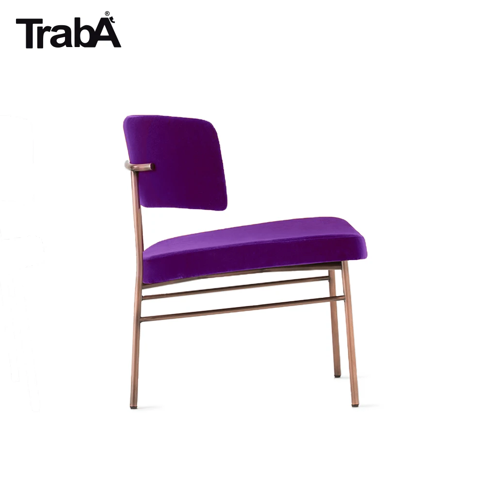 Top Quality lounge chair metal frame padded seat backrest fabric