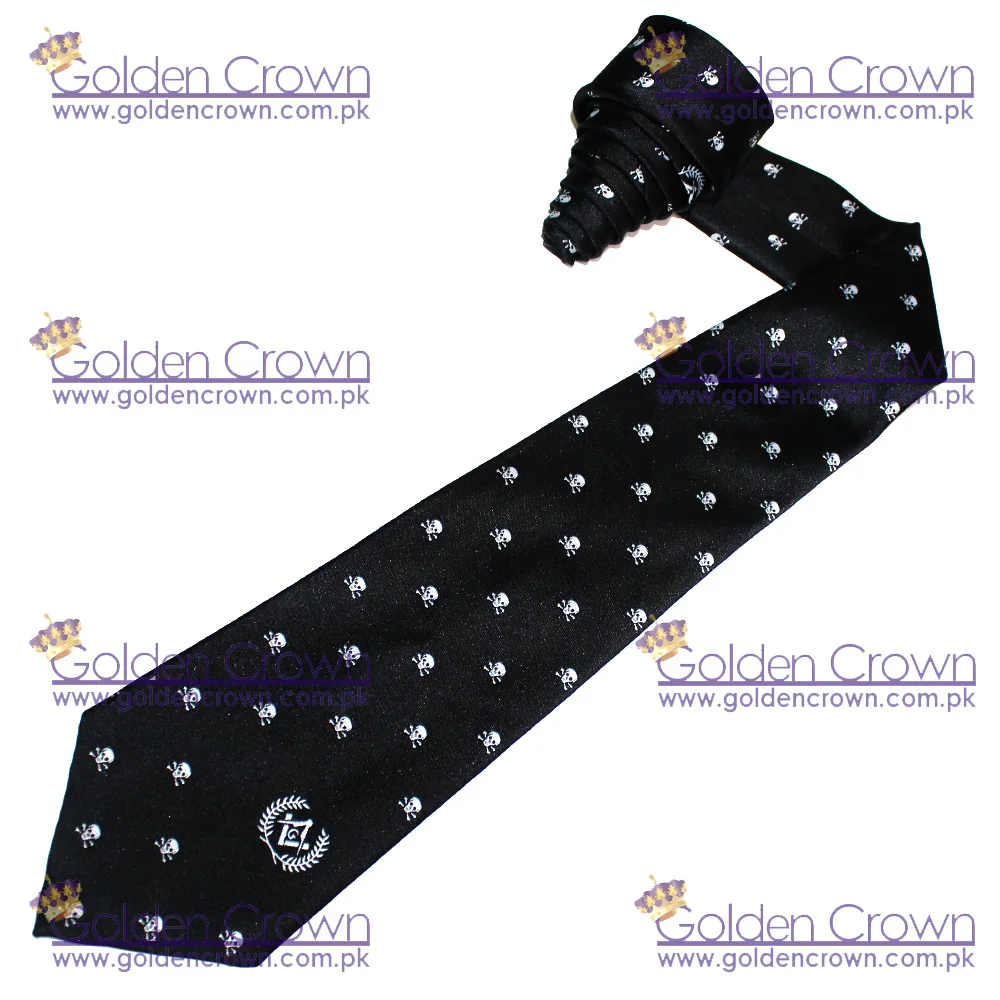 Масонская атрибутика Freemason галстук с черепом кость | Мужской Шелковый