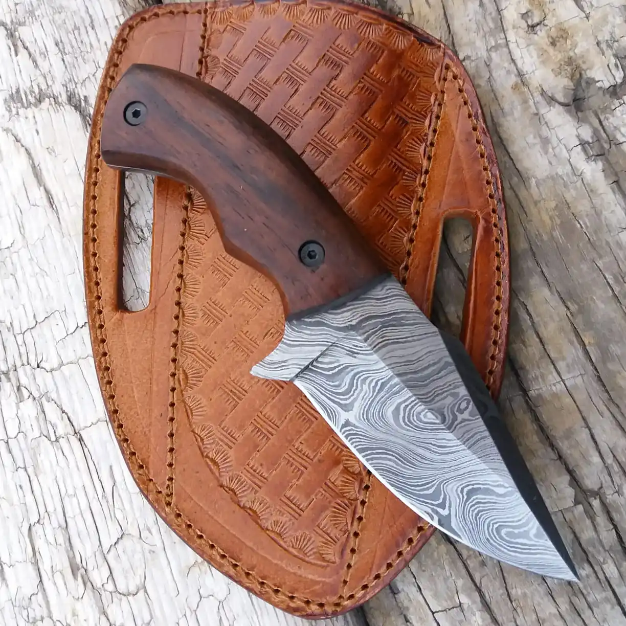 
Damascus Steel Fix Blade Camping Hunting Knife Self Defense Everyday Carry Knives Wholesale 