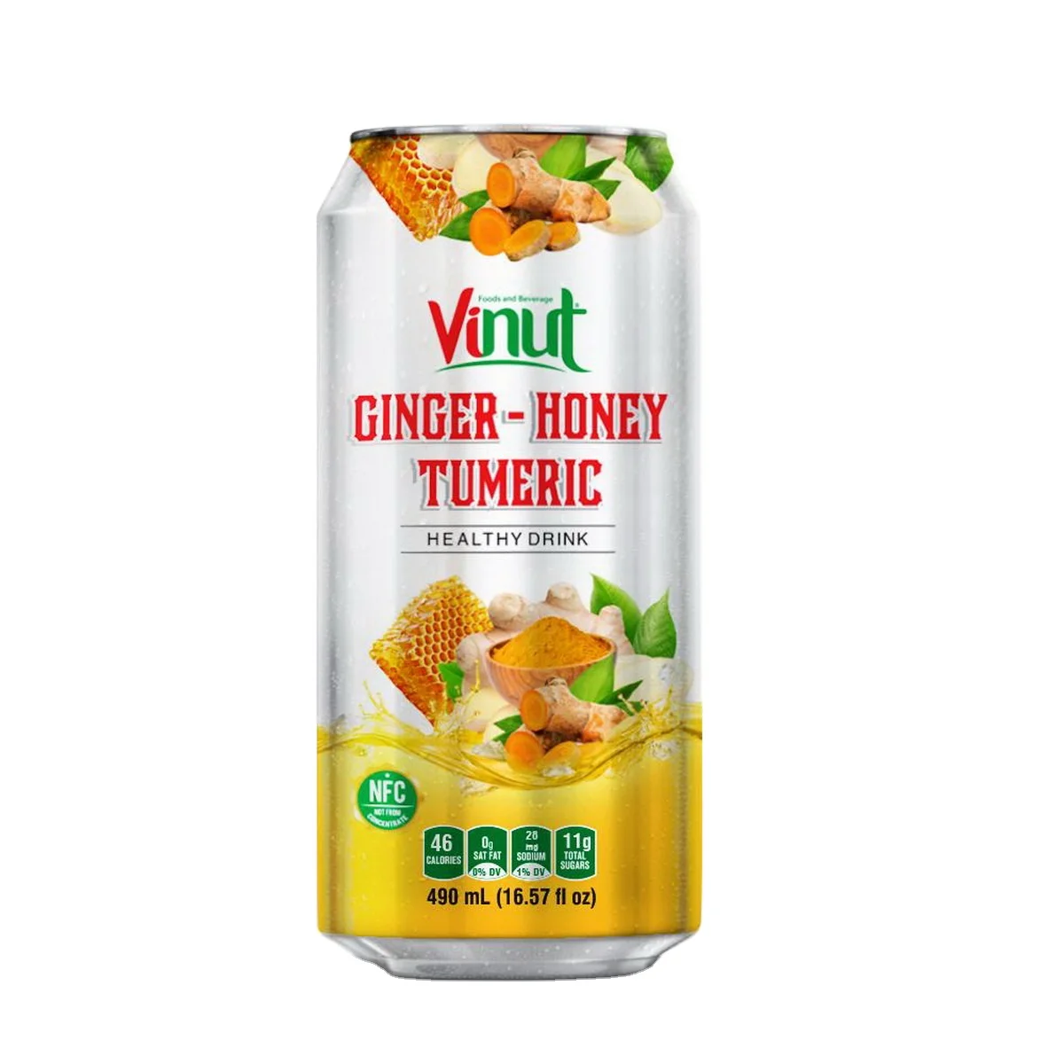 16.57 fl oz VINUT Ginger juice with Honey Tumeric Manufacturers fruit juice whosale OEM