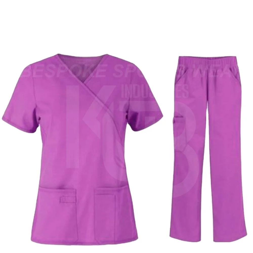 Fashionable Hospital Uniforms Scrub Spandex Stretch Breathable Women Set Medical Nursing Scrubs Uniforms Wholesale Skin Friendly