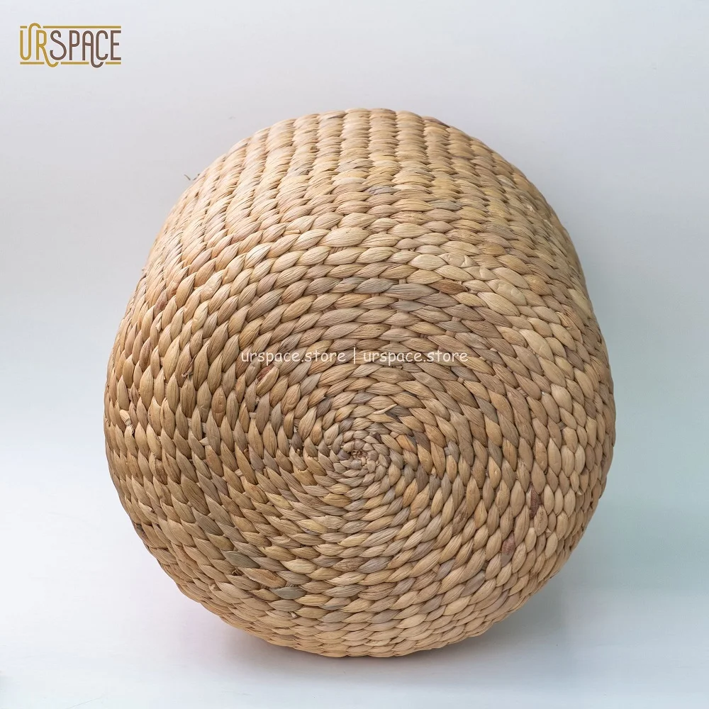 Application style design round ottoman Scandinavian Round Shape Woven Hyacinth Garden Stool from Vietnam With ODM/OEM service