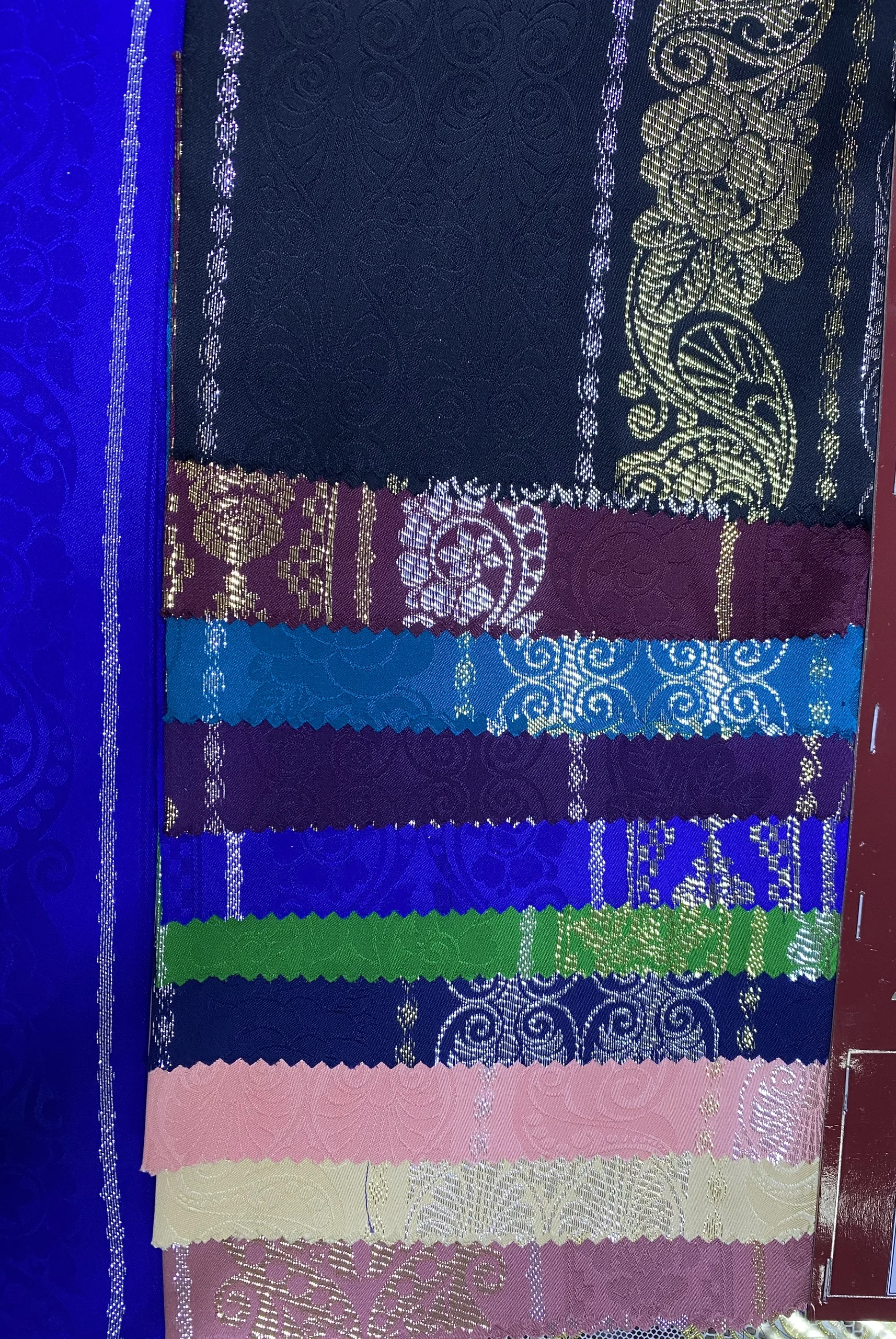 Fashionable Polyester Metallic Satin Jacquard Shining Lightweight Fabrics #J439A For Long Dress Kaftan Balochi Chandori