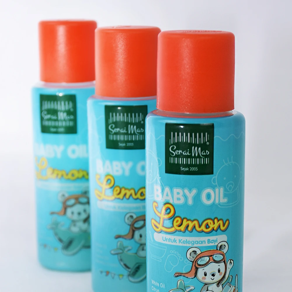 Hot Selling Baby Oil With Lemon Fragrant Baby Products 60 ml Relieve Bloating In Babies Apply After Shower Made In Malaysia