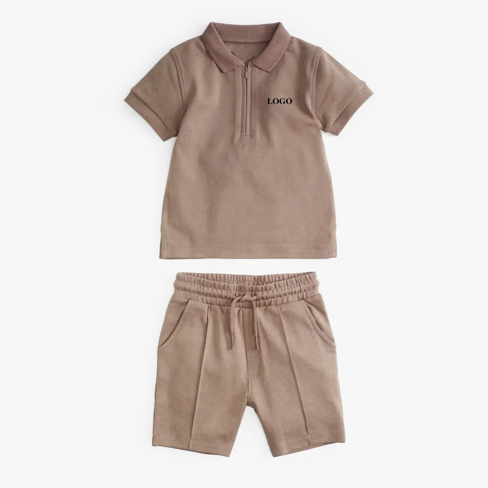 2025 новый модный летний комплект одежды для мальчиков футболка и шорты с круглым вырезом индивидуальным логотипом двойные комплекты