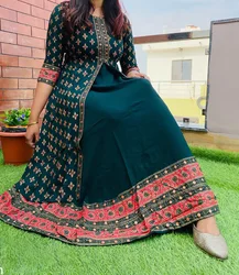 Traditional And Modern Beautiful Anarkali Dress For Women Rayon Indian kurti Anarkali gown Parties Festivals Functions