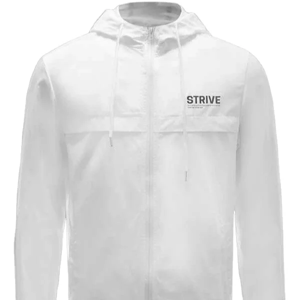 Men Slogan Graphic Drawstring Hooded Windbreaker Jacket Premium Quality Men Sport Wind Breaker Spring Jackets