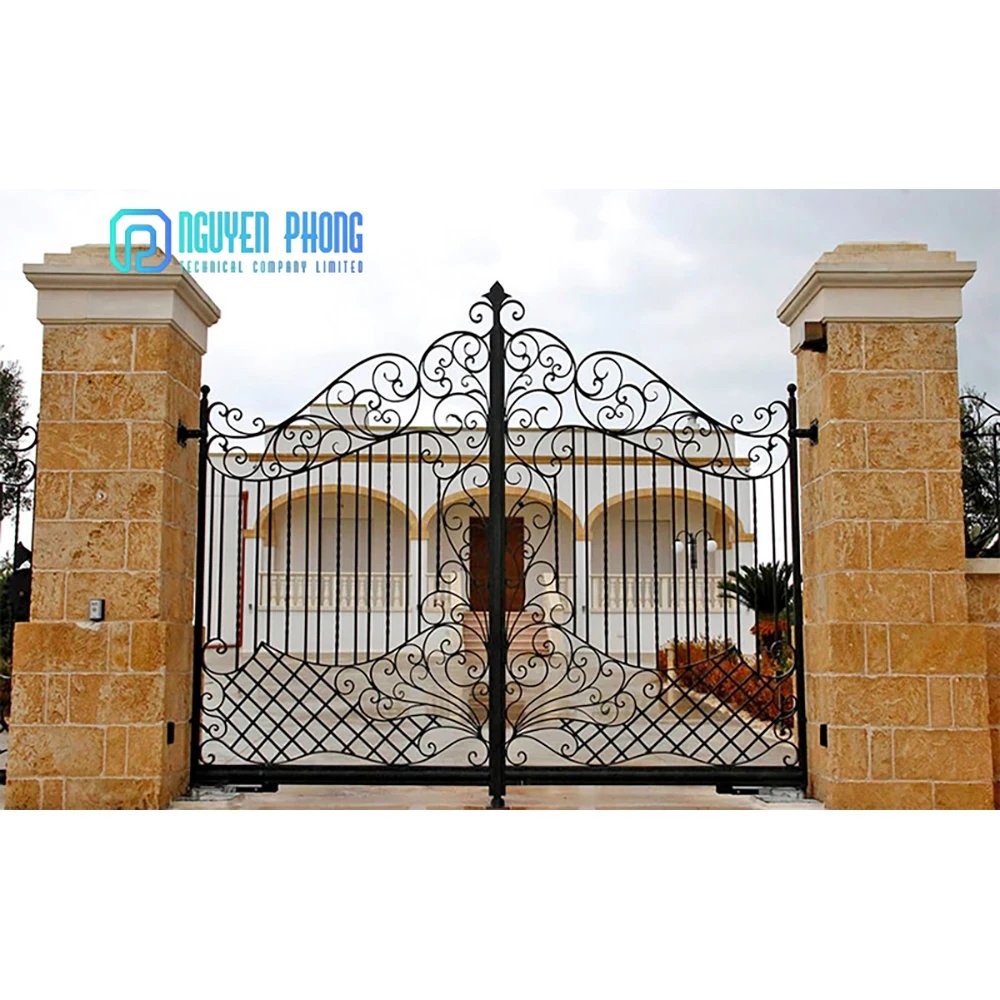 Производитель высокое качество простой дизайн кованый железный гриль цены на главные ворота