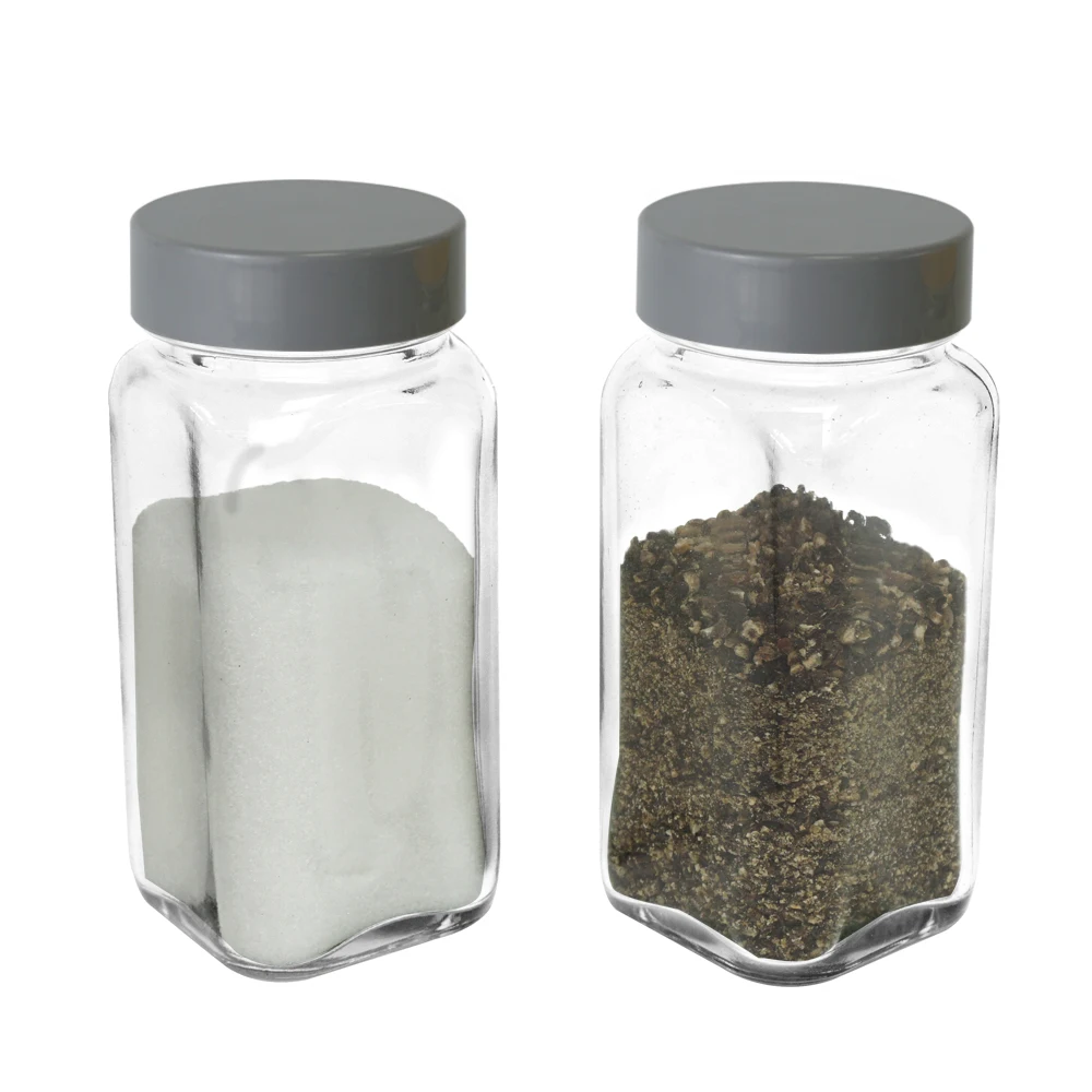 
HNA Taiwan Made Glass Spice Bottle Container Set with Shaker Lids 