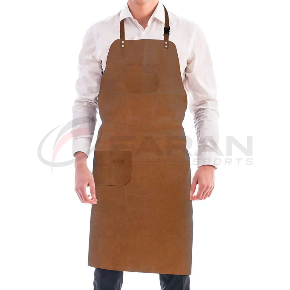 Hot Sale Suede Leather Wood Work Aprons High Quality Made Adjustable Height Works Custom Apron In Cheap Price