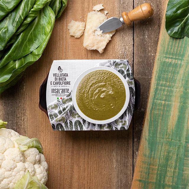 High Quality Italian vegetable vellutata di bieta e cavolfiore beet cauliflowers mashed 620 gr soup local taste