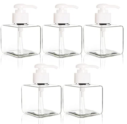 8oz 10oz 16oz 22oz Empty Plastic Square Pump Bottles Refillable Square Plastic Pump Container Bottles for Liquid