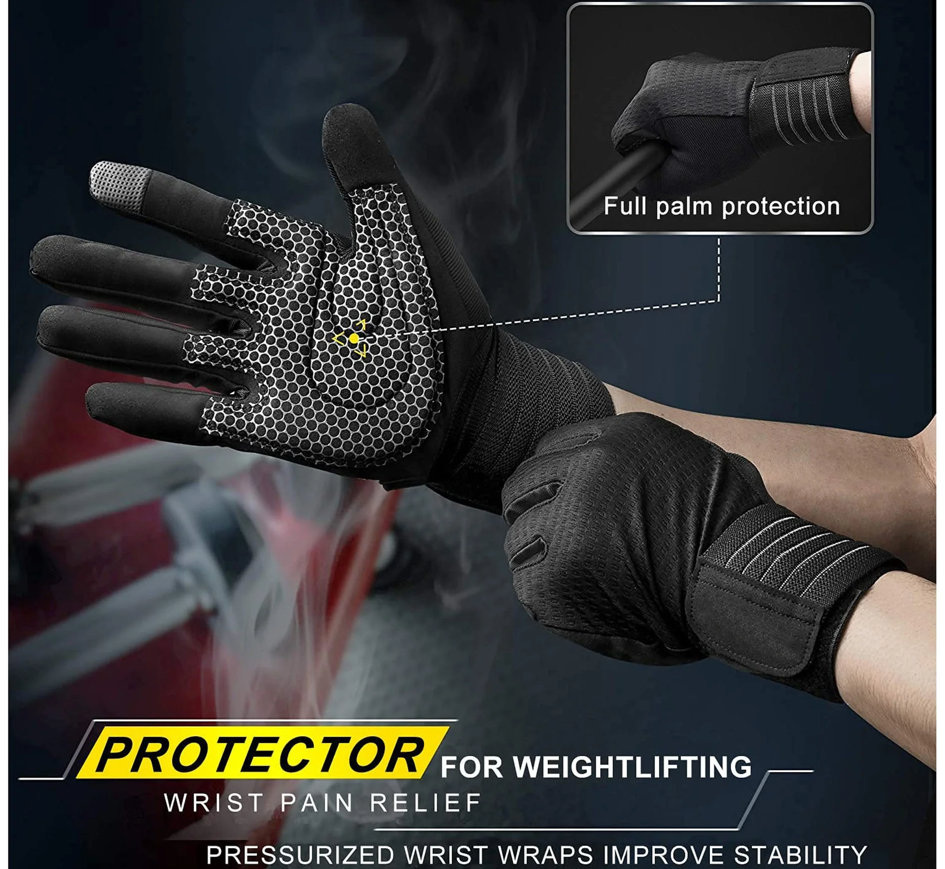 Sports gym training weight lifting gloves adjustable extended bracer cycling gloves for men women