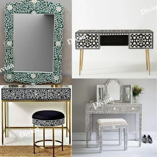 Manufacturers of Console Table Bone Inlay Console Table With Mirror For Living Room Inlay Furniture Bone Inlay Furniture Jodhpur