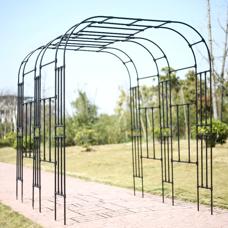 Factory Wholesale Custom PE coating Steel arch metal garden tunnel standing garden arch