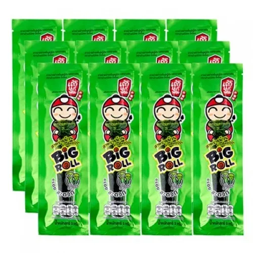 Tao Kae Noi большой рулон жареных морских водорослей 3 г x 12x12 оригинальный вкус