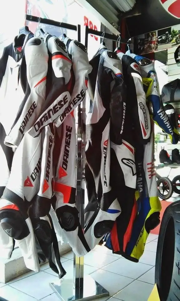 motorbike leather suits gloves and boots set