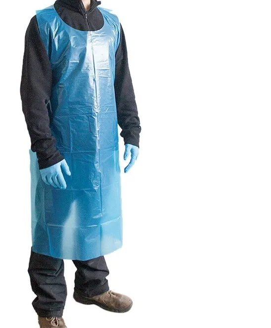 Blue Polyethylene (PE) Disposable Apron Direct from Vietnam Manufacturer 26 X 48inch 2mil Thickness for Cleaning Accept H LDPE