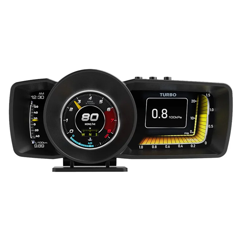2021 New Hot-selling Acclope Multiple Interface  Oil Temperature Display Car Alarm Auto Diagnosis HUD OBD2+GPS Smart Gauge