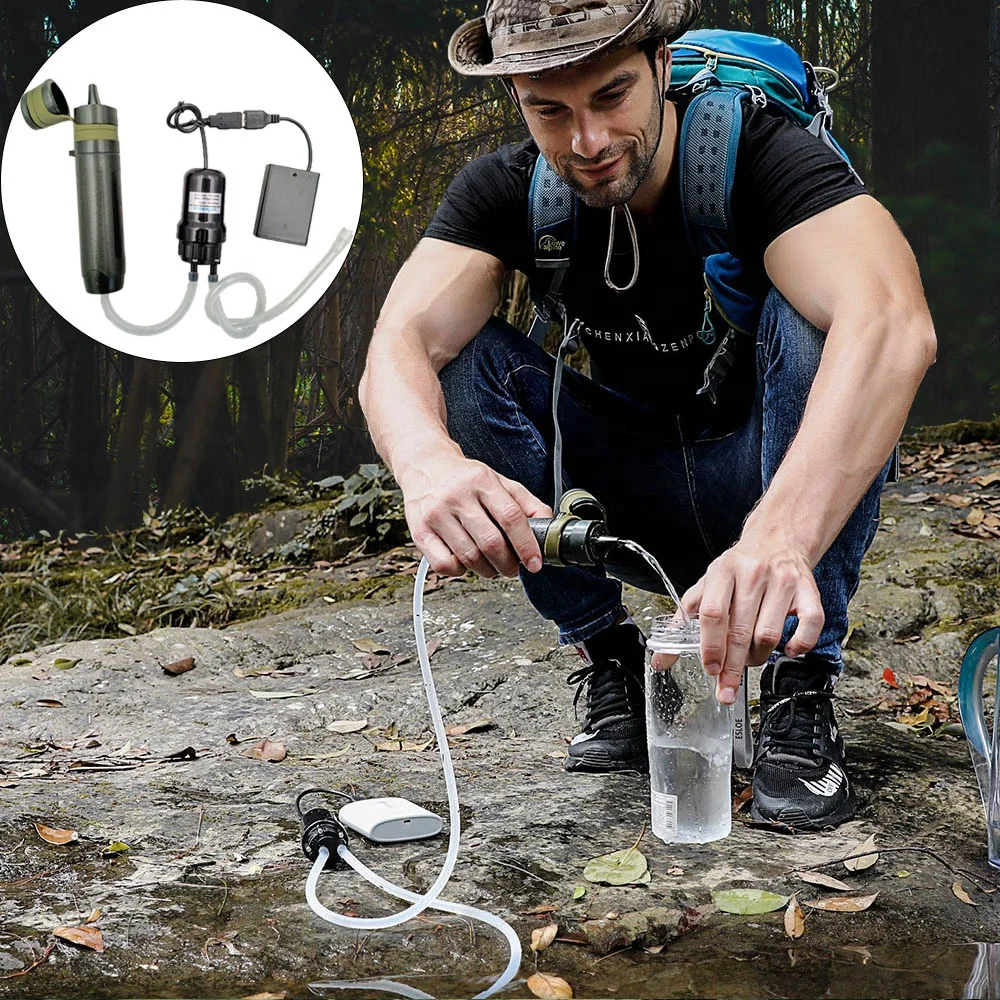 
 Туристический Водяной фильтр с USB-насосом  